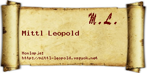 Mittl Leopold névjegykártya